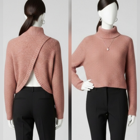 Wayf Sweaters - WAYF Marley Tulip Back Mock Neck Sweater. Size L. New with tag